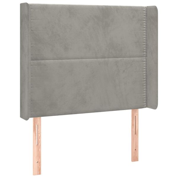 vidaXL T&ecirc;te de lit &agrave; LED Gris clair 83x16x118/128 cm Velours