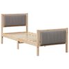 vidaXL Cadre de lit Marron et taupe 80 x 200 cm Bois massif en pin