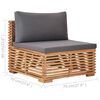 vidaXL Salon de jardin 8 pcs avec coussin gris fonc&eacute; bois de teck
