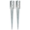 vidaXL Piquets au sol 2 pcs Argent&eacute; 8x61 cm Acier galvanis&eacute;