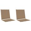 vidaXL Coussins de si&egrave;ge et de dos 2 pcs Taupe 47 x 45 x 2 cm