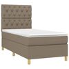 vidaXL Sommier &agrave; lattes de lit avec matelas Taupe 80x200 cm Tissu
