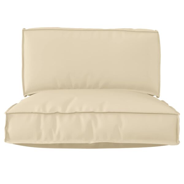 vidaXL Set de coussins de palette 2 pcs Cr&egrave;me Tissu Oxford