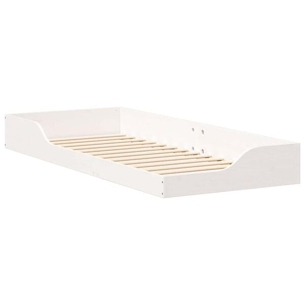 vidaXL Cadre de lit Blanc 90 x 220 cm Pin massif