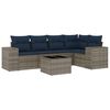 vidaXL Ensemble de canap&eacute; de jardin 6 pcs avec coussins gris r&eacute;sine tress&eacute;e