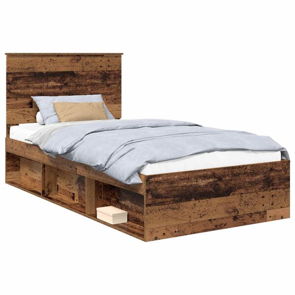 vidaXL Cadre de lit Bois ancien 100 x 200 cm Bois de pin massif