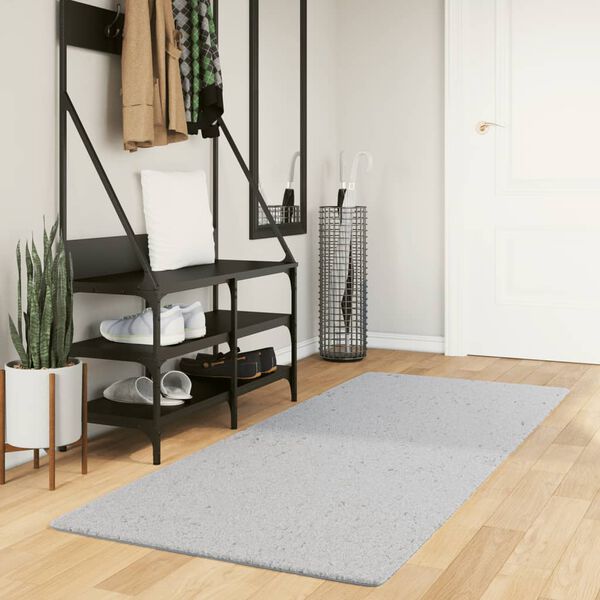 vidaXL Tapis HUARTE &agrave; poils courts doux et lavable gris 80x200 cm
