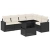 vidaXL Salon de jardin 7 pcs avec coussins noir r&eacute;sine tress&eacute;e