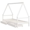 vidaXL Cadre de lit enfant tiroirs blanc 80x200 cm bois de pin massif