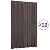 vidaXL Panneaux de toit 12 pcs Acier galvanis&eacute; Marron 60x36 cm