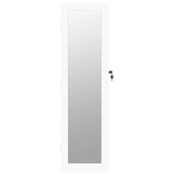 vidaXL Armoire &agrave; bijoux avec miroir murale blanc 30x8,5x106 cm