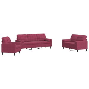 vidaXL Ensemble de canap&eacute;s 3 pcs avec coussins et traversins velours