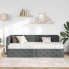vidaXL Cadre de lit d'angle avec matelas Gris foncé 80 x 200 cm tissu