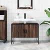 vidaXL Armoire lavabo de salle de bain ch&ecirc;ne marron bois d'ing&eacute;nierie