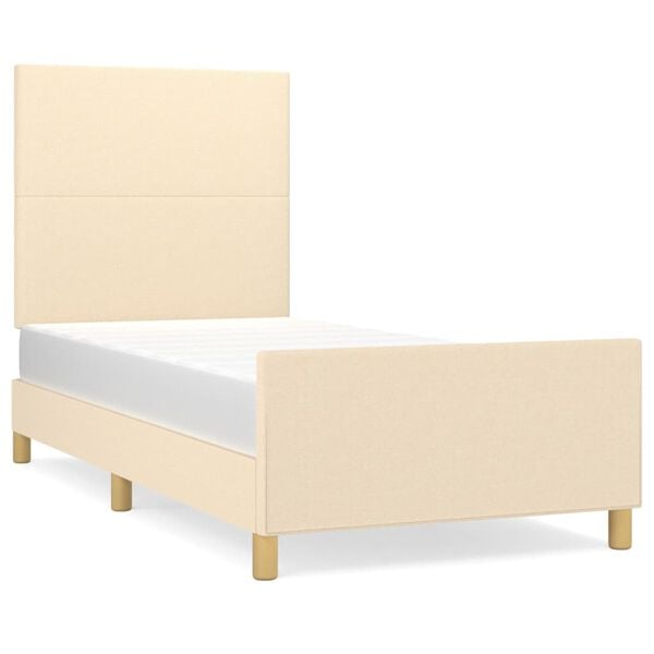 vidaXL Cadre de lit sans matelas cr&egrave;me 80x200 cm tissu