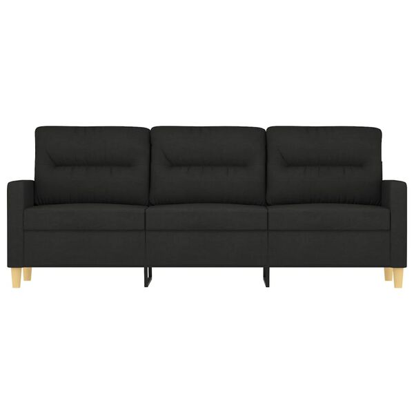vidaXL Canap&eacute; &agrave; 3 places Noir 180 cm Tissu