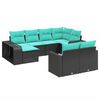 vidaXL Salon de jardin 10 pcs avec coussins noir r&eacute;sine tress&eacute;e
