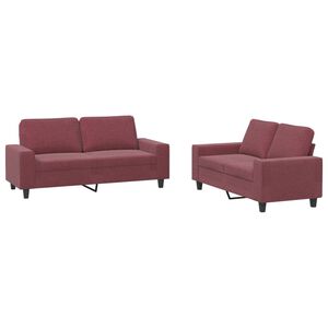 vidaXL Ensemble de canap&eacute;s 2 pcs rouge bordeaux tissu