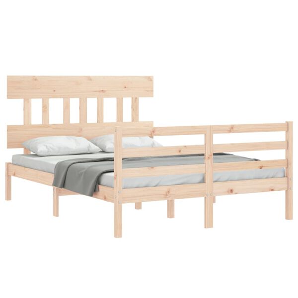 vidaXL Cadre de lit sans matelas bois massif