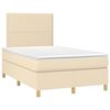 vidaXL Sommier &agrave; lattes de lit avec matelas cr&egrave;me 120x190 cm tissu