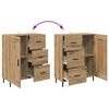 vidaXL Haut Armoire 2 pcs Ch&ecirc;ne artisanal Bois Agglom&eacute;r&eacute; et Verre