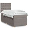 vidaXL Sommier &agrave; lattes de lit avec matelas Taupe 90x200 cm Tissu