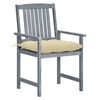 vidaXL Chaises de jardin et coussins lot de 2 Gris Bois acacia massif