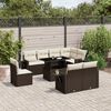 vidaXL Salon de jardin avec coussins 9 pcs marron r&eacute;sine tress&eacute;e