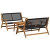 vidaXL Chaises de jardin avec table 3 pcs Noir 90 x 45 x 40 cm