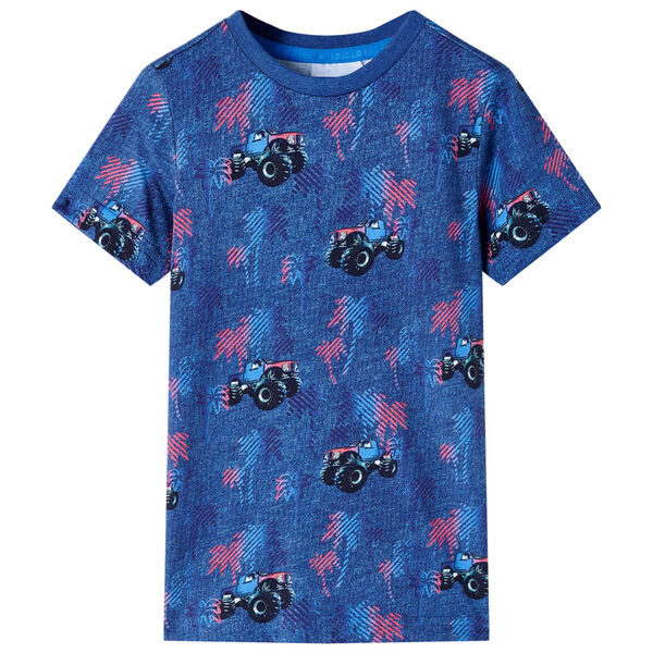 T-shirt pour enfants m&eacute;lange bleu fonc&eacute; 92
