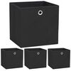 vidaXL Bo&icirc;te de rangement 4 pcs Tissu non-tiss&eacute; 32x32x32 cm Noir