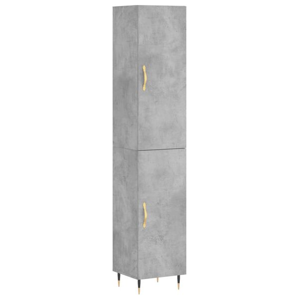 vidaXL Buffet haut Gris b&eacute;ton 34,5x34x180 cm Bois d'ing&eacute;nierie