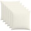 vidaXL Housse de coussin 6 pc HEERLEN Cr&egrave;me 80 x 80 cm velours c&ocirc;tel&eacute;