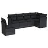 vidaXL Salon de jardin 6 pcs avec coussins noir r&eacute;sine tress&eacute;e