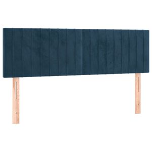 vidaXL T&ecirc;tes de lit 2 pcs Bleu fonc&eacute; 72x5x78/88 cm Velours