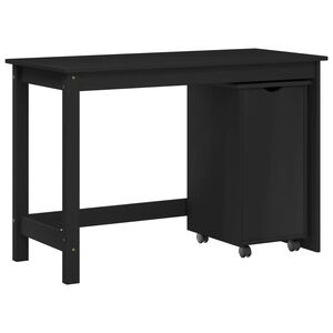 vidaXL Ensemble bureau et armoire 2 pc Noir Bois de pin massif