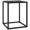 vidaXL Table basse Noir avec verre marbre noir 40x40x50 cm