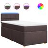 vidaXL Sommier &agrave; lattes de lit avec matelas Marron fonc&eacute; 90x200 cm