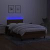 vidaXL Sommier &agrave; lattes de lit matelas et LED Marron fonc&eacute; 120x200 cm