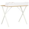 vidaXL Bureau Blanc et naturel 80x50x84 cm