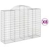 vidaXL Paniers &agrave; gabions arqu&eacute;s 8 pcs 200x50x140/160 cm Fer galvanis&eacute;