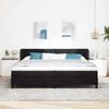 vidaXL Lit &agrave; ressorts avec matelas Noir 200 x 200 cm Velours