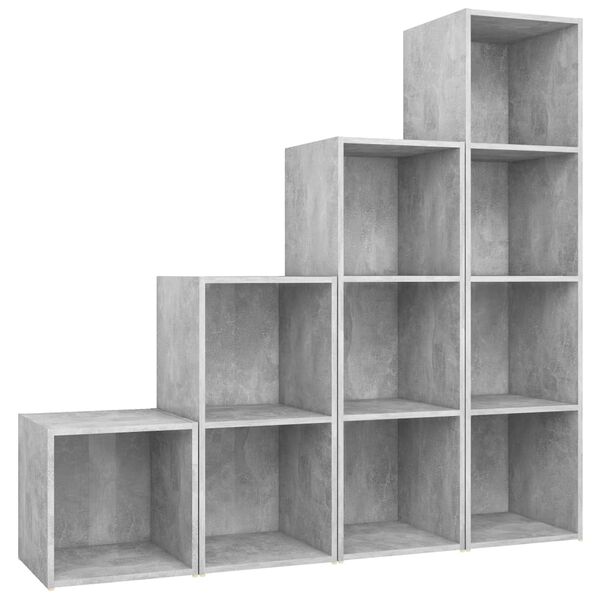 vidaXL Ensemble de meubles TV 4 pcs Gris béton Bois d'ingénierie
