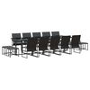vidaXL Ensemble de salle &agrave; manger pour jardin 15 pc Noir Acier