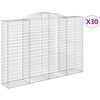 vidaXL Paniers &agrave; gabions arqu&eacute;s 30 pcs 300x50x200/220 cm Fer galvanis&eacute;