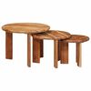 vidaXL Tables basses gigognes 3 pcs Marron Bois d'Acacia Massif