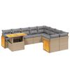 vidaXL Salon de jardin avec coussins 10 pcs beige r&eacute;sine tress&eacute;e