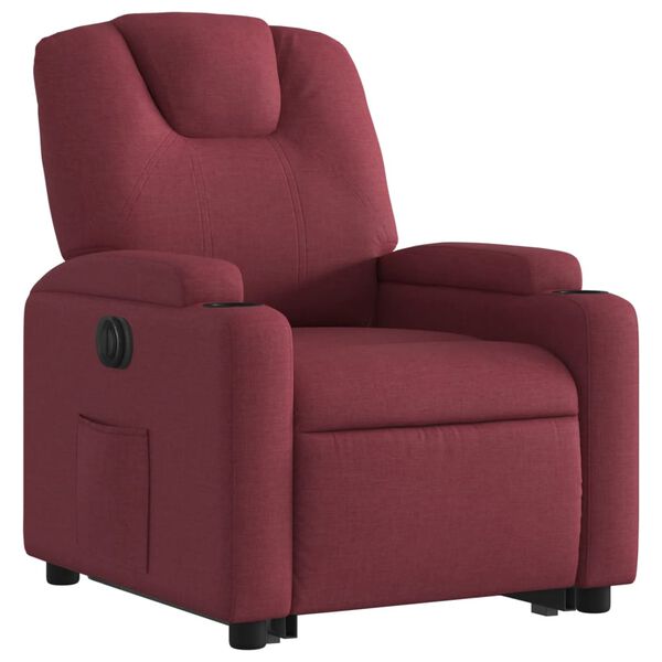 vidaXL Fauteuil inclinable &eacute;lectrique rouge bordeaux tissu