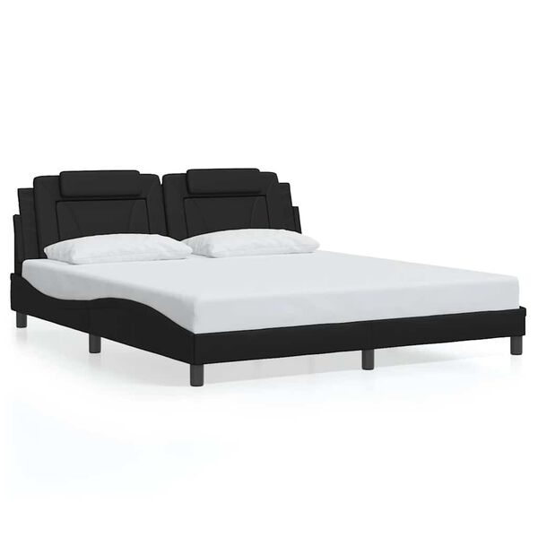 vidaXL Cadre de lit Viana sans matelas noir 180x200 cm similicuir