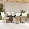 vidaXL Ensemble de salle à manger pour jardin 7 pcs Beige polyrotin